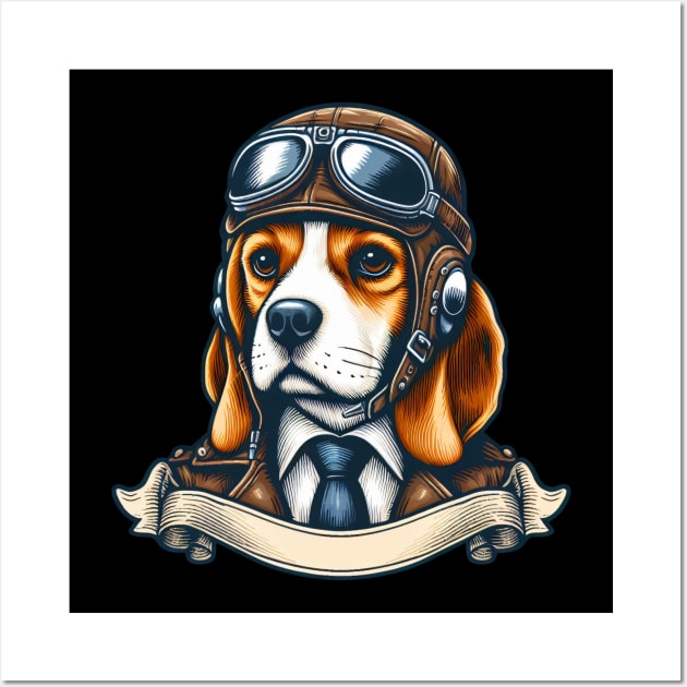 Beagle Pilot Wall Art by k9-tee